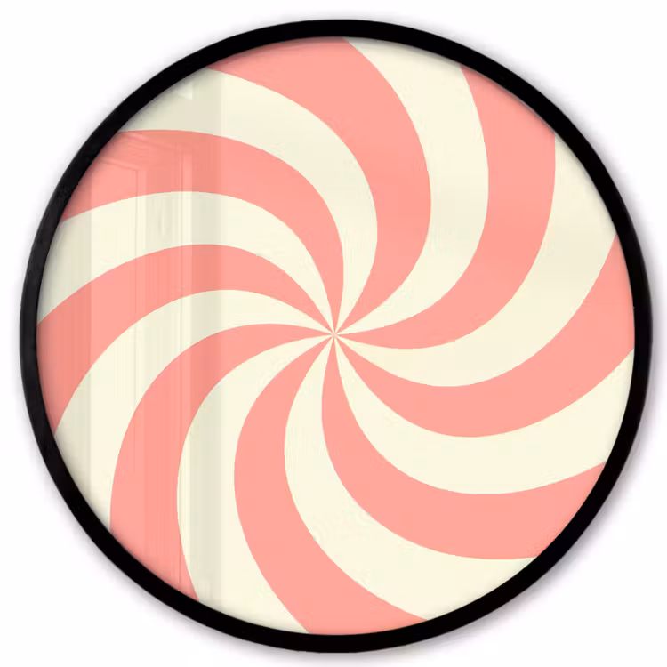 Photo Frame Round - Spiral - Pattern - Abstract - Pink - Beige — 1