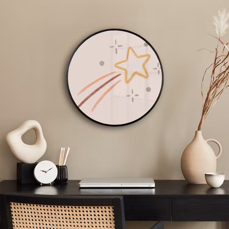 Photo Frame Round - Star - Falling - Illustration - Pastel — 2