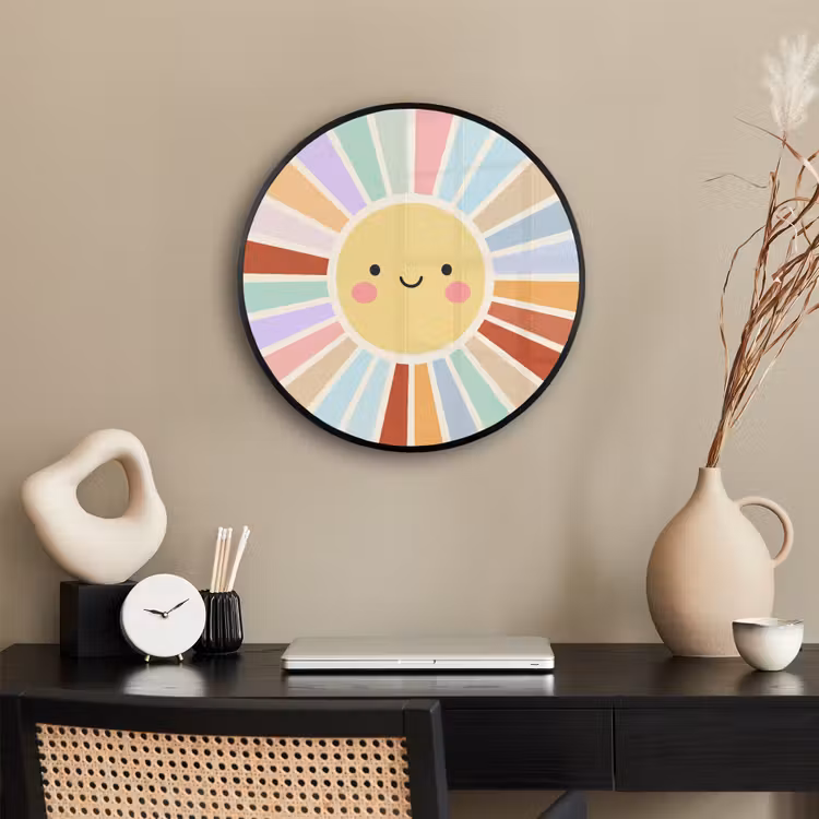 Photo Frame Round - Sun - Rays - Cheerful - Colorful - Abstract — 2
