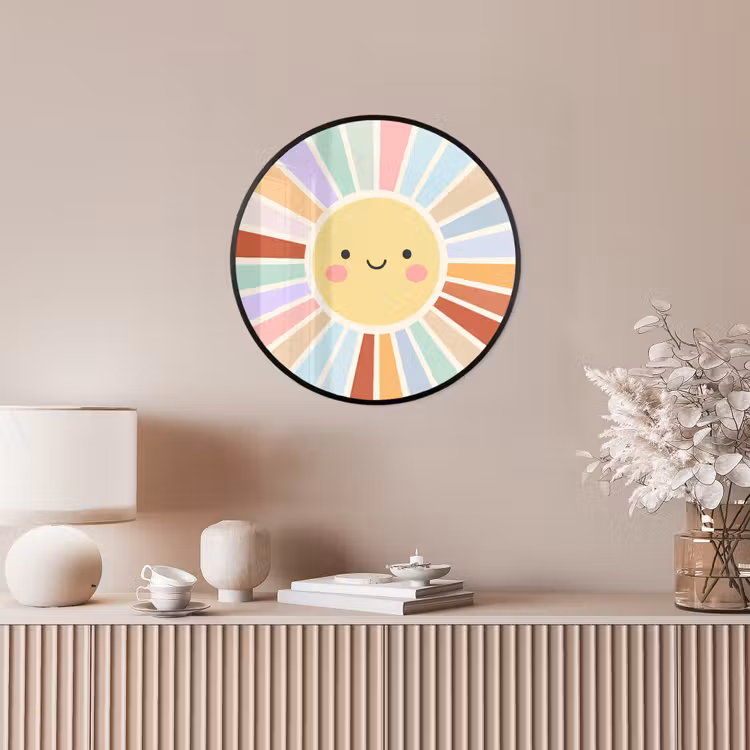 Photo Frame Round - Sun - Rays - Cheerful - Colorful - Abstract — 4