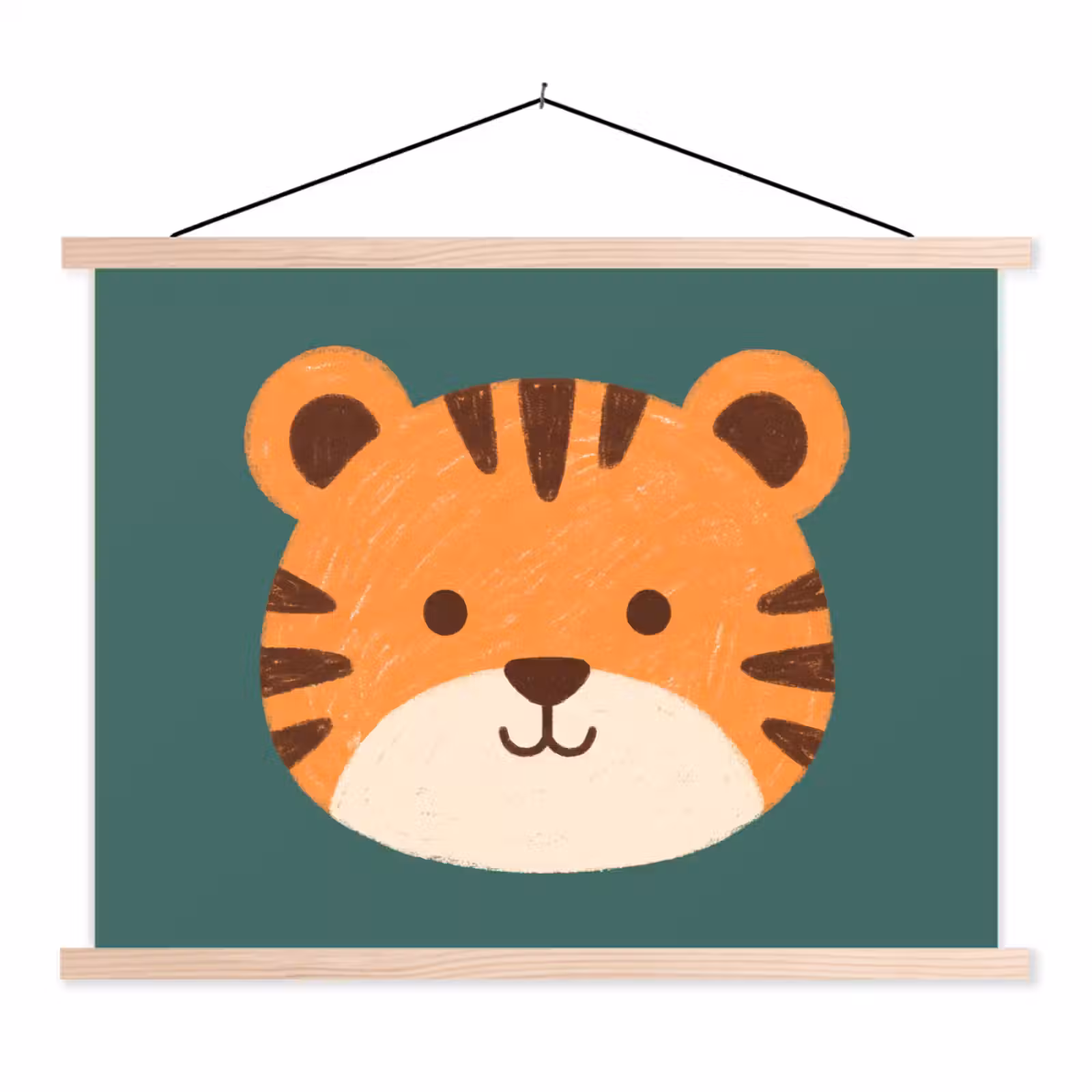 Hanging Poster - Animals - Head - Orange - Illustration - Modern — 1
