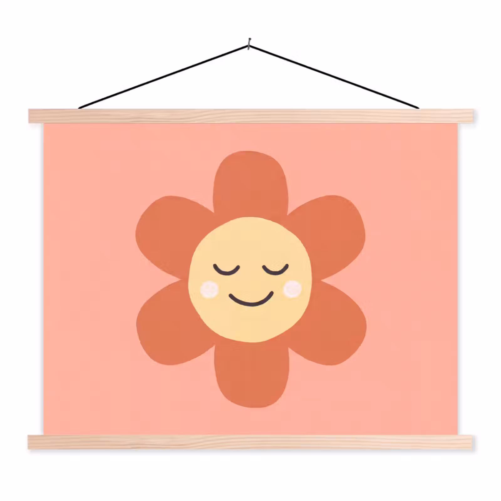Hanging Poster - Flowers - Cartoon - Child - Pink — 1