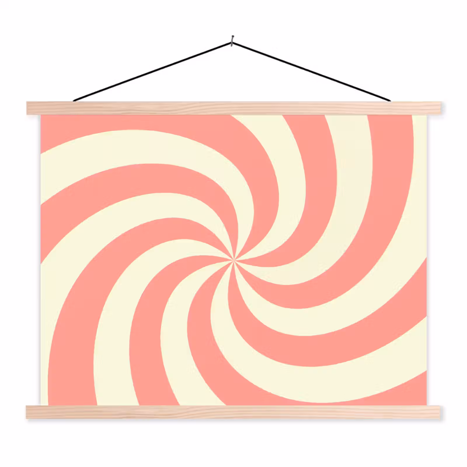 Hanging Poster - Spiral - Pattern - Abstract - Pink - Beige — 1