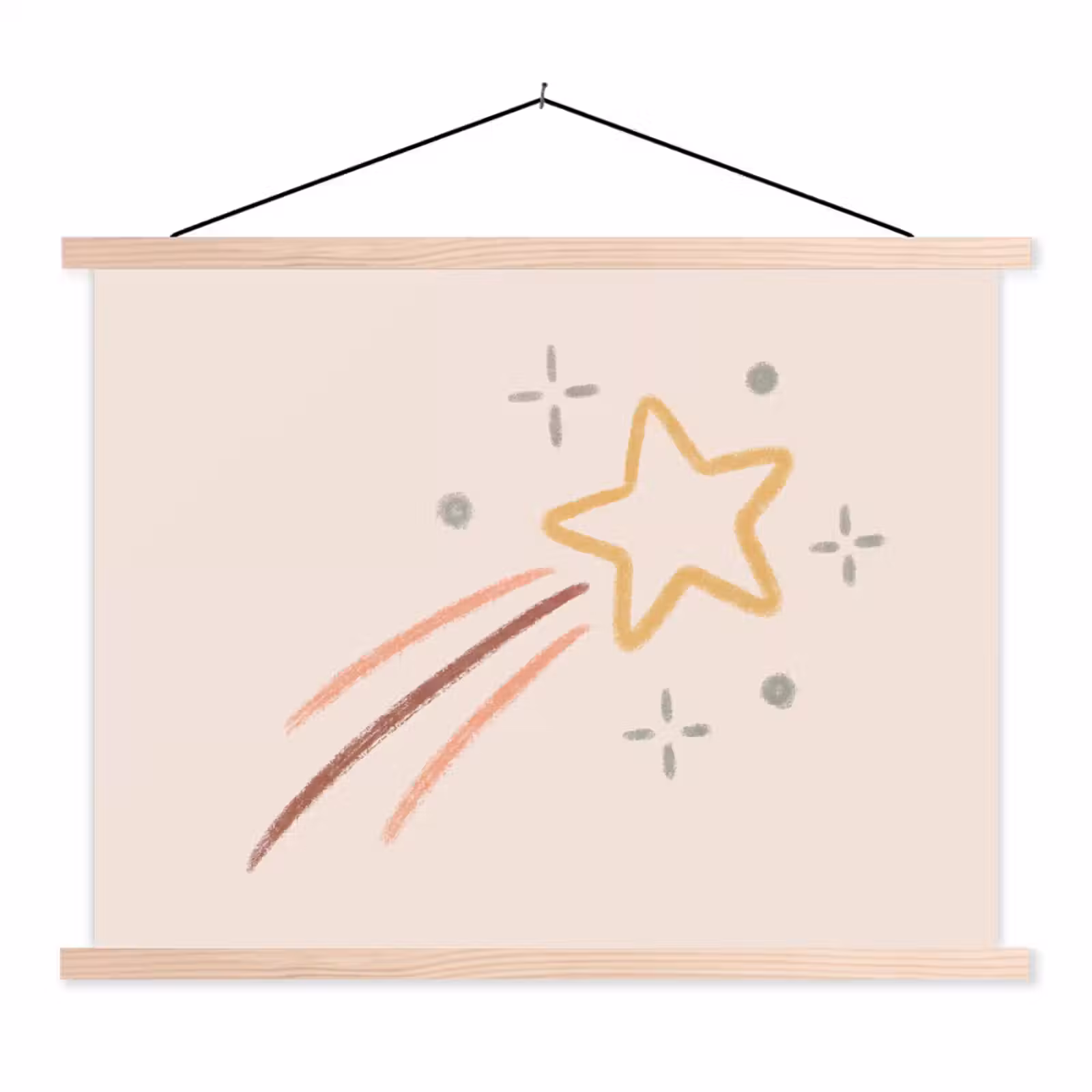Hanging Poster - Star - Falling - Illustration - Pastel — 1