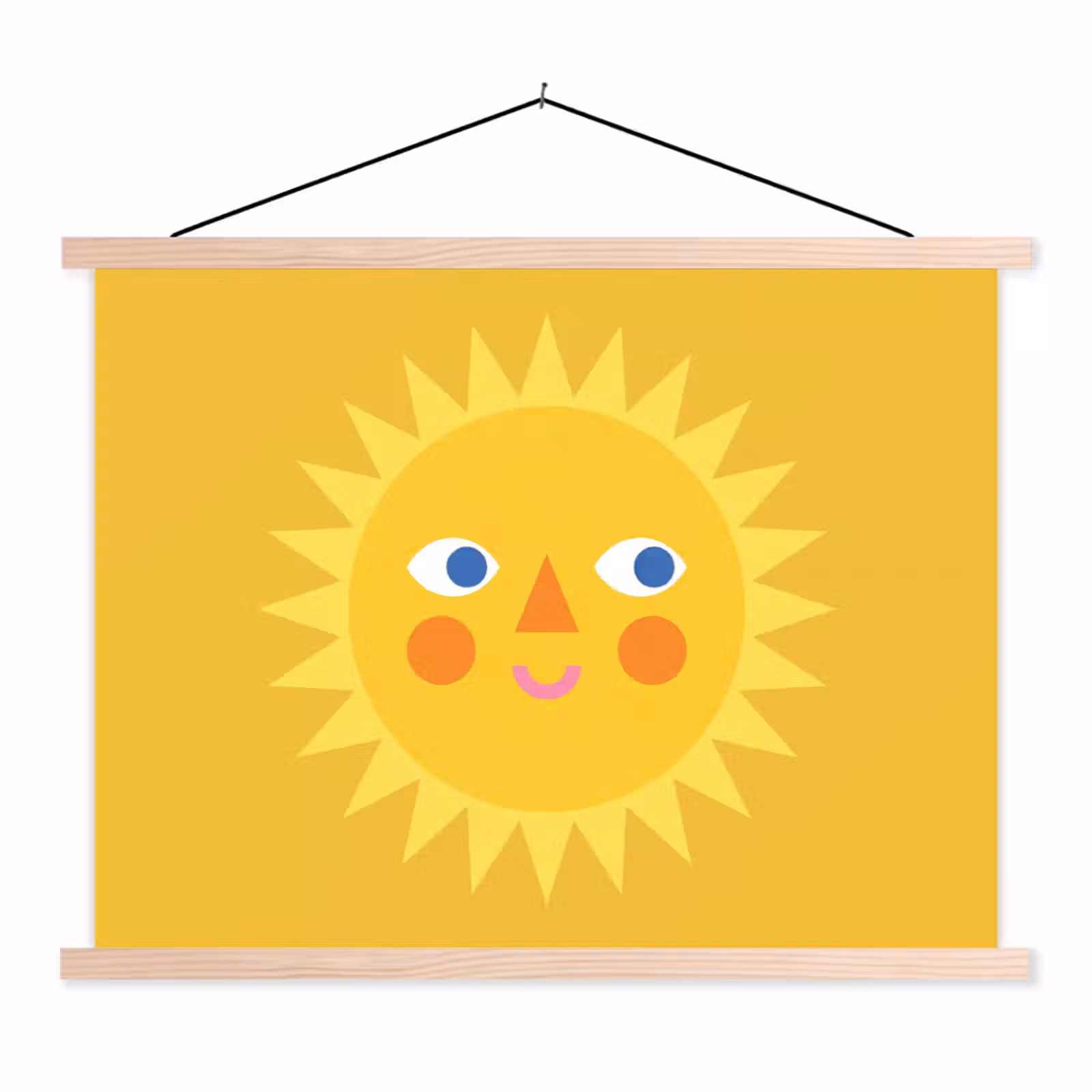 Hanging Poster - Sun - Face - Summer - Illustration - Yellow — 1