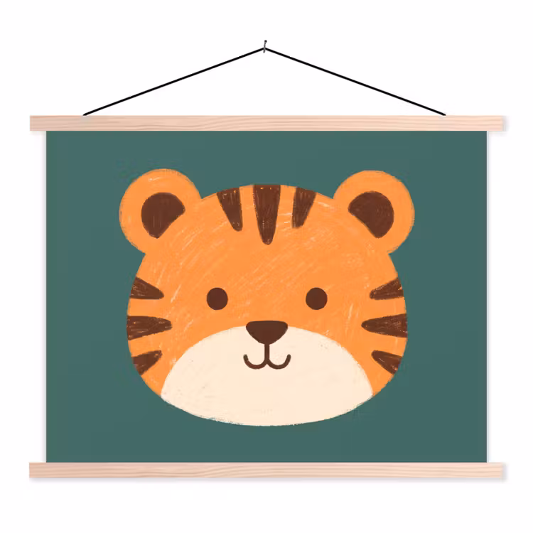 Hanging Poster - Animals - Head - Orange - Illustration - Modern — 1