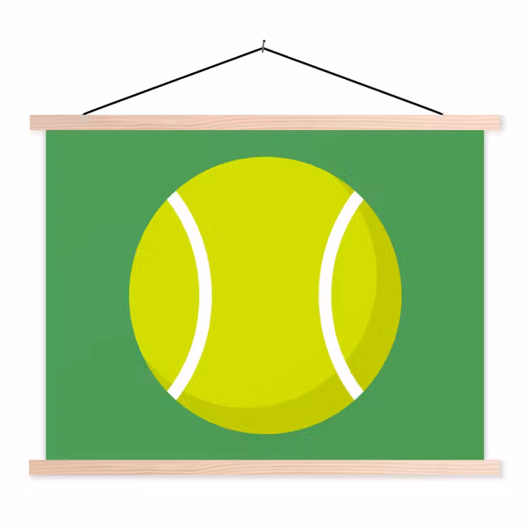 Hanging Poster - Ball - Yellow - Sports - Green - Illustration — 1