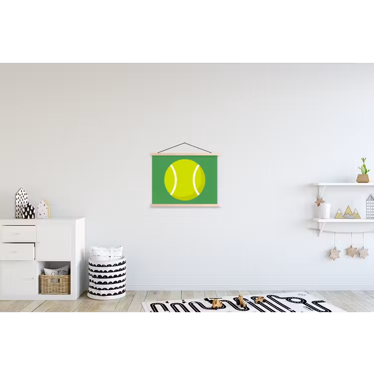Hanging Poster - Ball - Yellow - Sports - Green - Illustration — 3