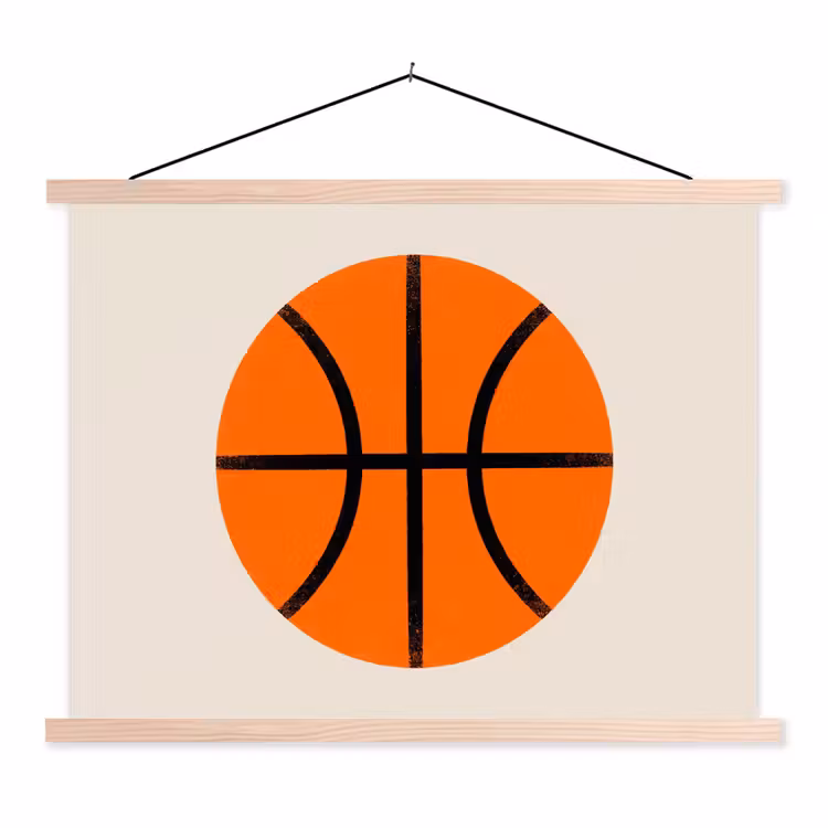 Hanging Poster - Basketball - Ball - Sports - Illustration - Orange — 1