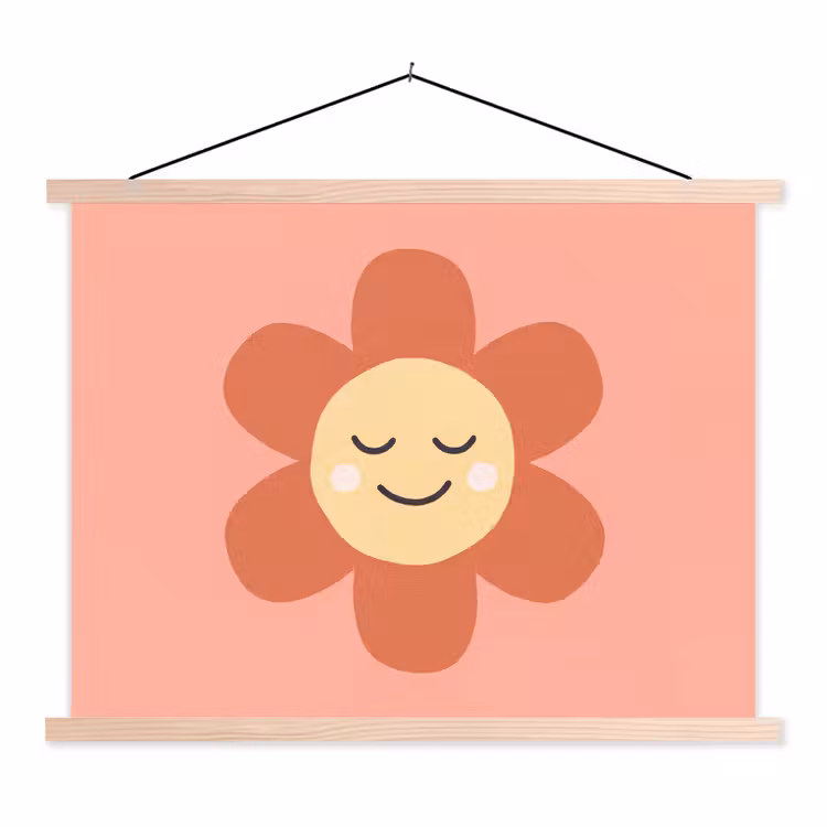 Hanging Poster - Flowers - Cartoon - Child - Pink — 1
