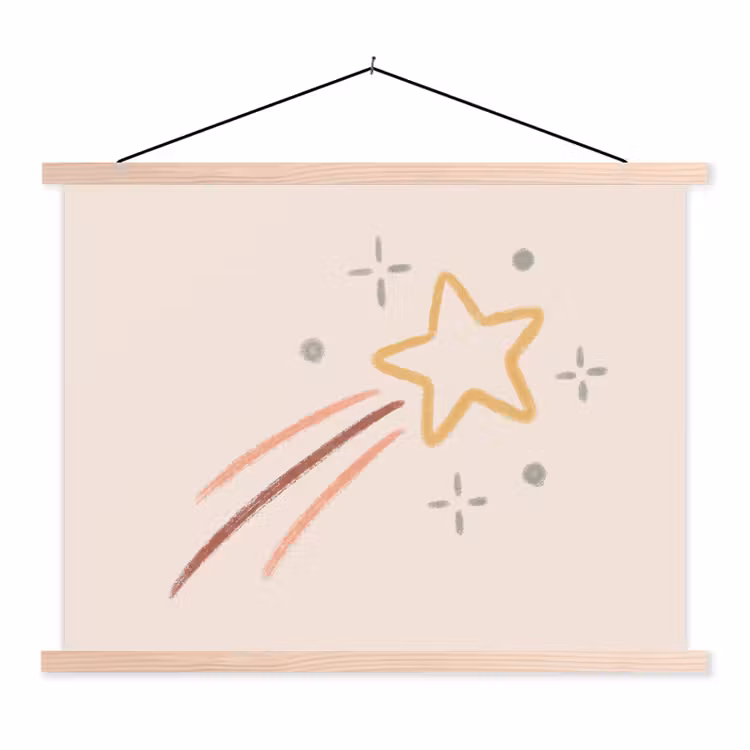 Hanging Poster - Star - Falling - Illustration - Pastel — 1