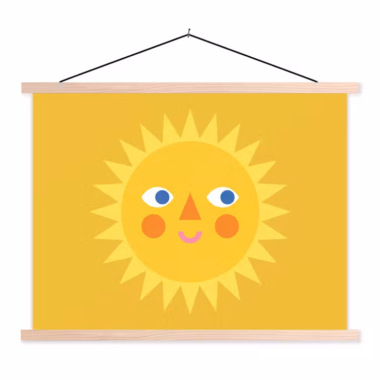 Hanging Poster - Sun - Face - Summer - Illustration - Yellow — 1