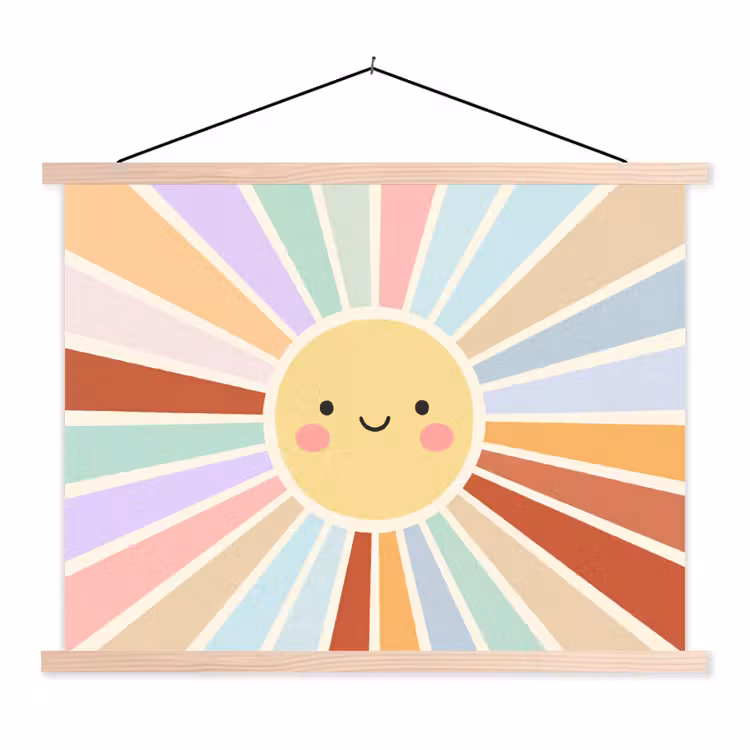 Hanging Poster - Sun - Rays - Cheerful - Colorful - Abstract — 1