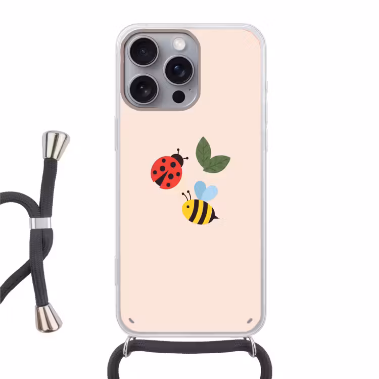 Phone case crossbody - Insect - Leaf - Nature - Playful - Illustration — 1