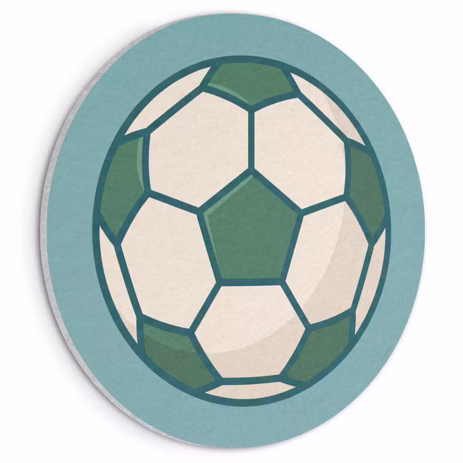 Acoustic painting round - Soccer - Geometric - Sports - Illustration - Blue-green — 1