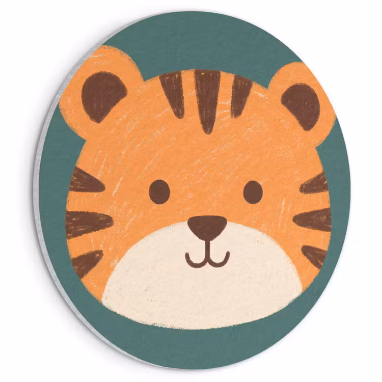 Acoustic painting round - Animals - Head - Orange - Illustration - Modern — 1