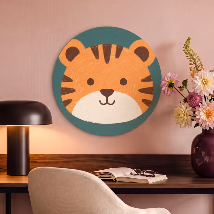 Acoustic painting round - Animals - Head - Orange - Illustration - Modern — 2