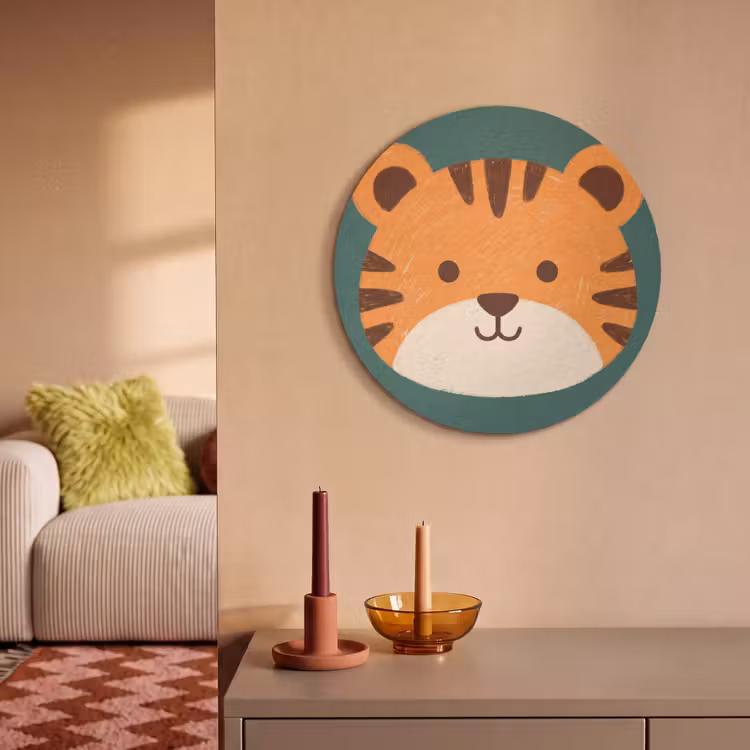 Acoustic painting round - Animals - Head - Orange - Illustration - Modern — 3