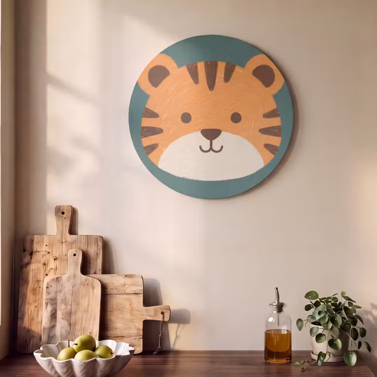 Acoustic painting round - Animals - Head - Orange - Illustration - Modern — 4