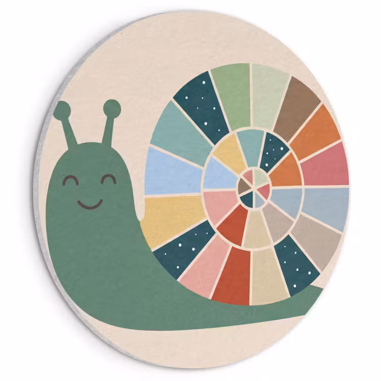 Acoustic painting round - Animals - Snail - Colorful - Illustration — 1