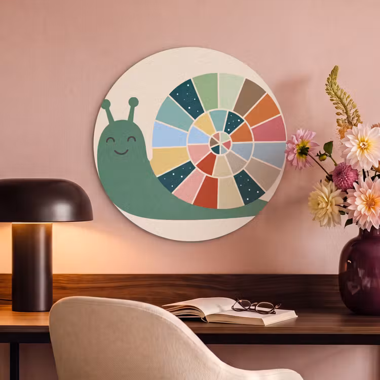 Acoustic painting round - Animals - Snail - Colorful - Illustration — 2