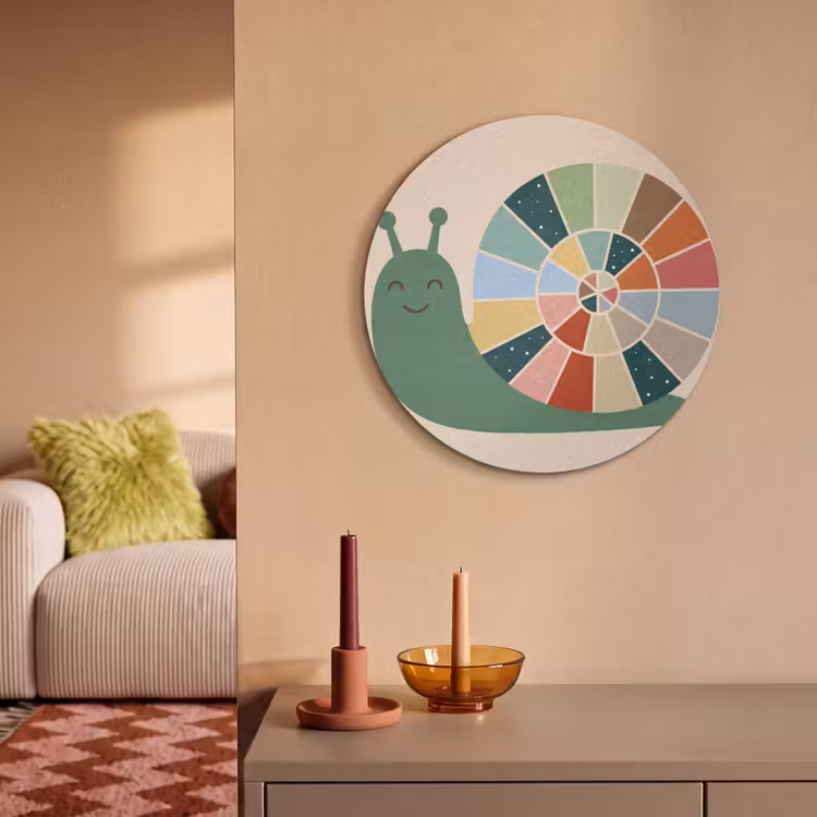 Acoustic painting round - Animals - Snail - Colorful - Illustration — 3