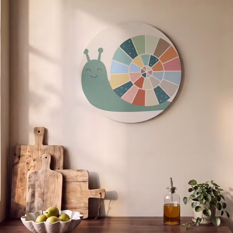 Acoustic painting round - Animals - Snail - Colorful - Illustration — 4