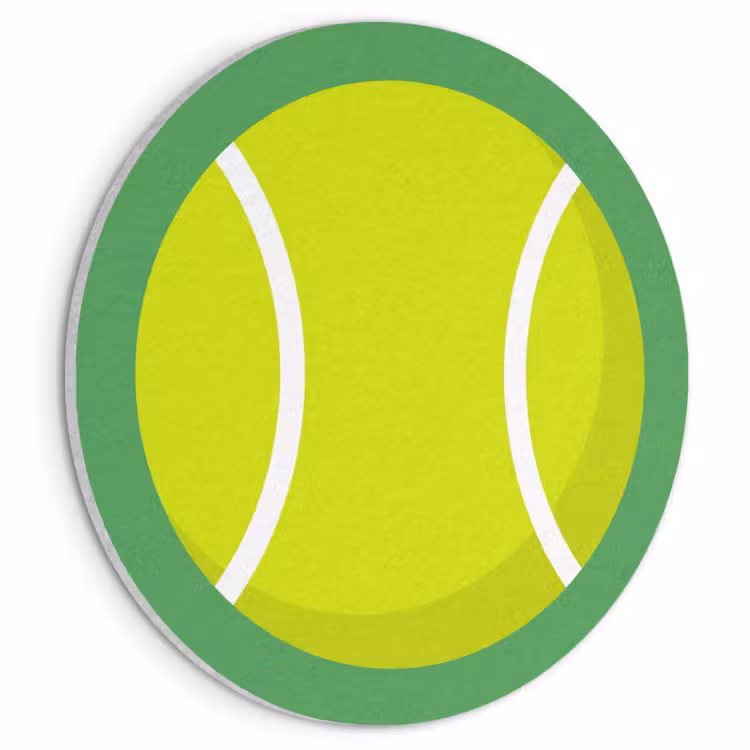Acoustic painting round - Ball - Yellow - Sports - Green - Illustration — 1