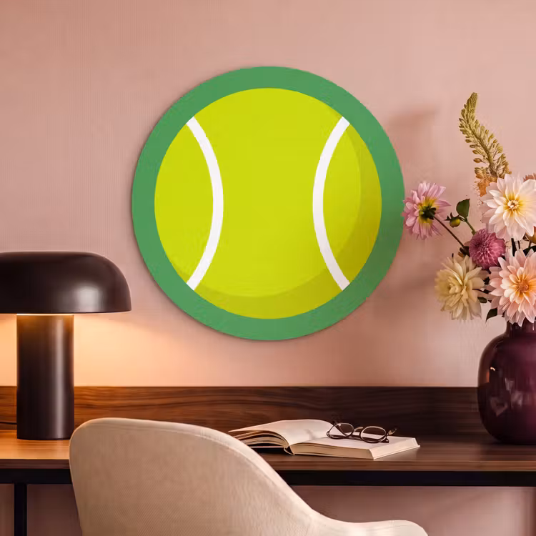 Acoustic painting round - Ball - Yellow - Sports - Green - Illustration — 2
