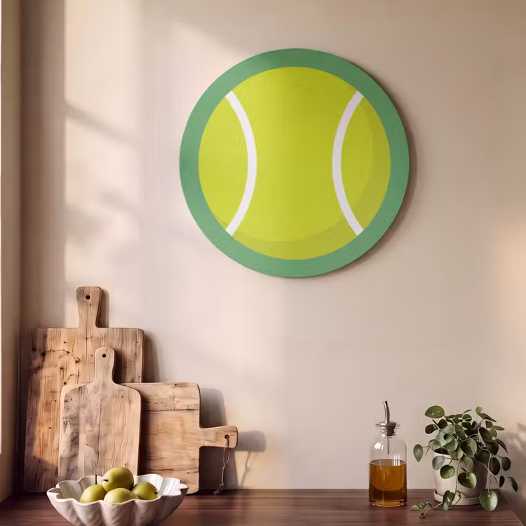 Acoustic painting round - Ball - Yellow - Sports - Green - Illustration — 4