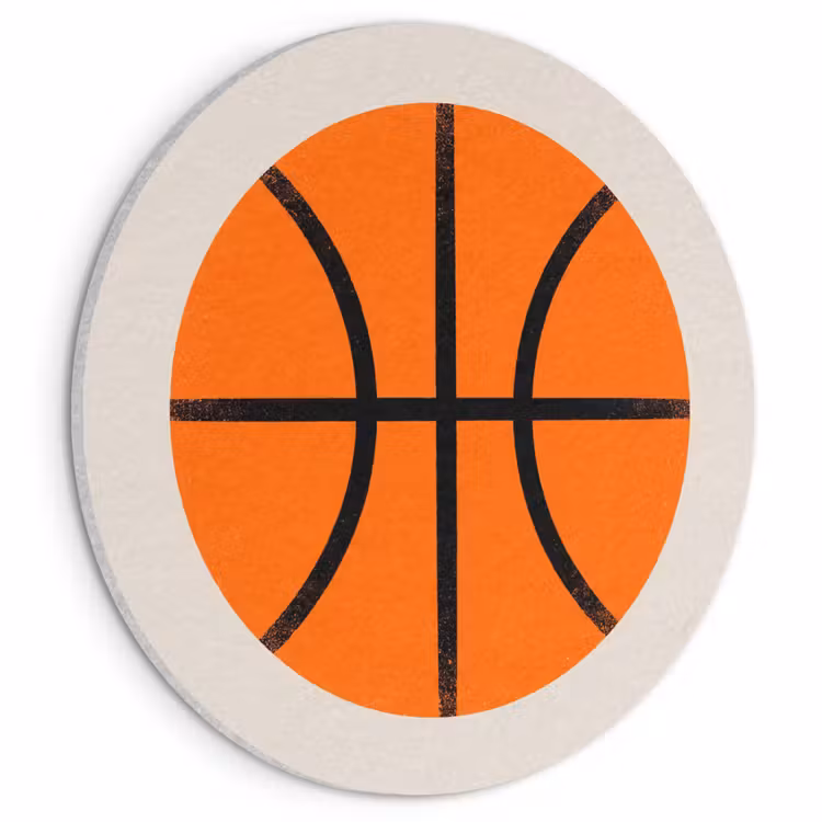 Acoustic painting round - Basketball - Ball - Sports - Illustration - Orange — 1