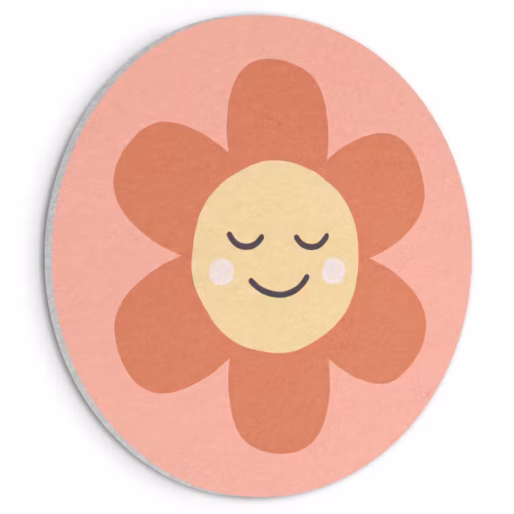 Acoustic painting round - Flowers - Cartoon - Child - Pink — 1
