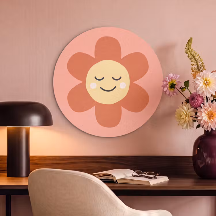 Acoustic painting round - Flowers - Cartoon - Child - Pink — 2