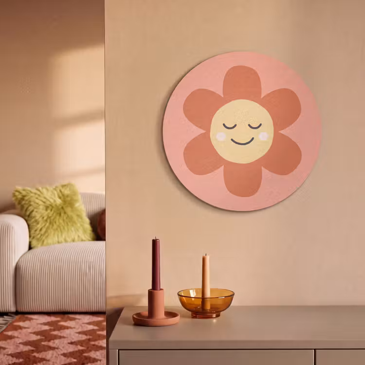Acoustic painting round - Flowers - Cartoon - Child - Pink — 3