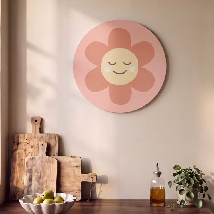 Acoustic painting round - Flowers - Cartoon - Child - Pink — 4