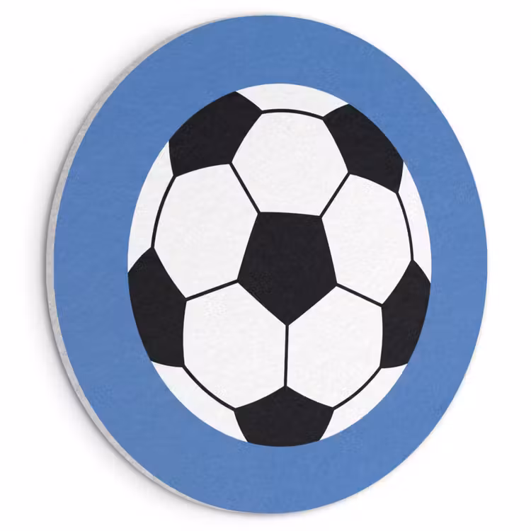 Acoustic painting round - Soccer - Black and White - Sports - Illustration - Blue — 1