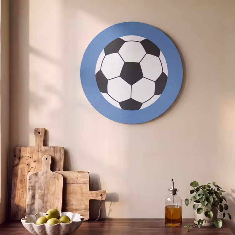 Acoustic painting round - Soccer - Black and White - Sports - Illustration - Blue — 4