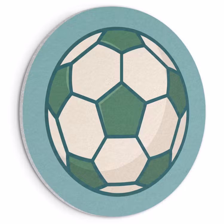 Acoustic painting round - Soccer - Geometric - Sports - Illustration - Blue-green — 1