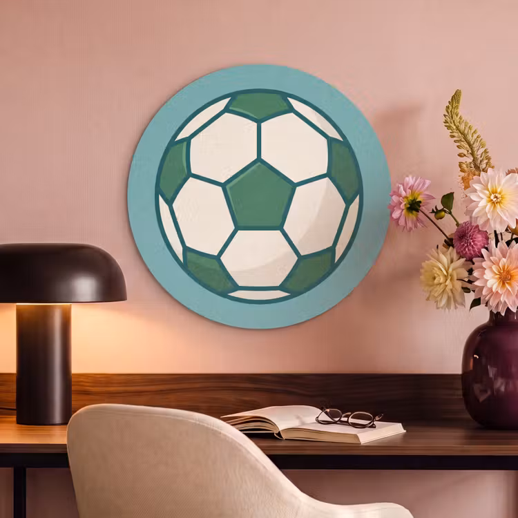 Acoustic painting round - Soccer - Geometric - Sports - Illustration - Blue-green — 2