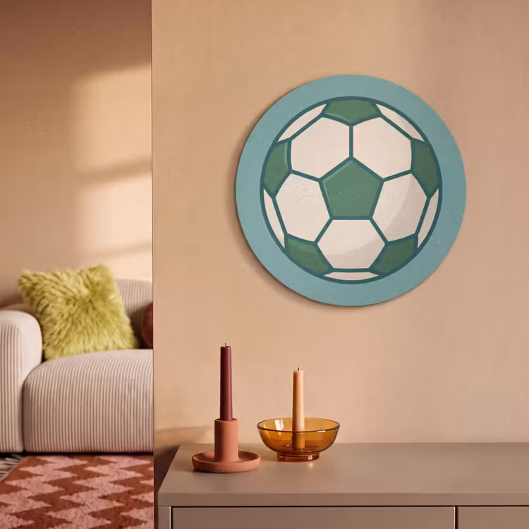 Acoustic painting round - Soccer - Geometric - Sports - Illustration - Blue-green — 3