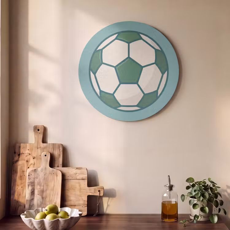 Acoustic painting round - Soccer - Geometric - Sports - Illustration - Blue-green — 4
