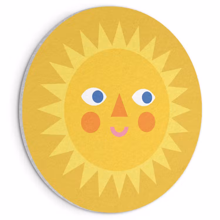 Acoustic painting round - Sun - Face - Summer - Illustration - Yellow — 1