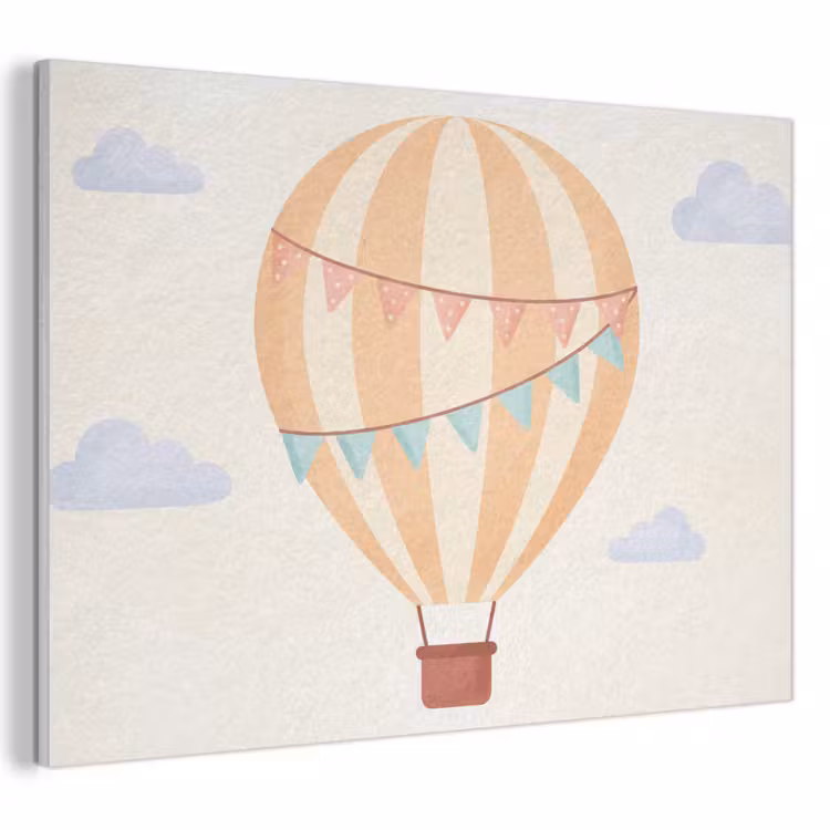 Acoustic Panel - Hot Air Balloon - Clouds - Illustration - Soft - Children's Room — 1
