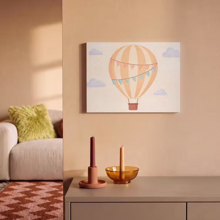 Acoustic Panel - Hot Air Balloon - Clouds - Illustration - Soft - Children's Room — 2