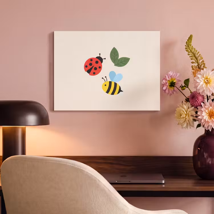 Acoustic Panel - Insect - Leaf - Nature - Playful - Illustration — 4