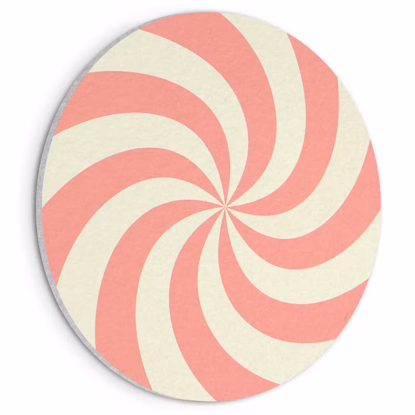 Acoustic painting round - Spiral - Pattern - Abstract - Pink - Beige — 1