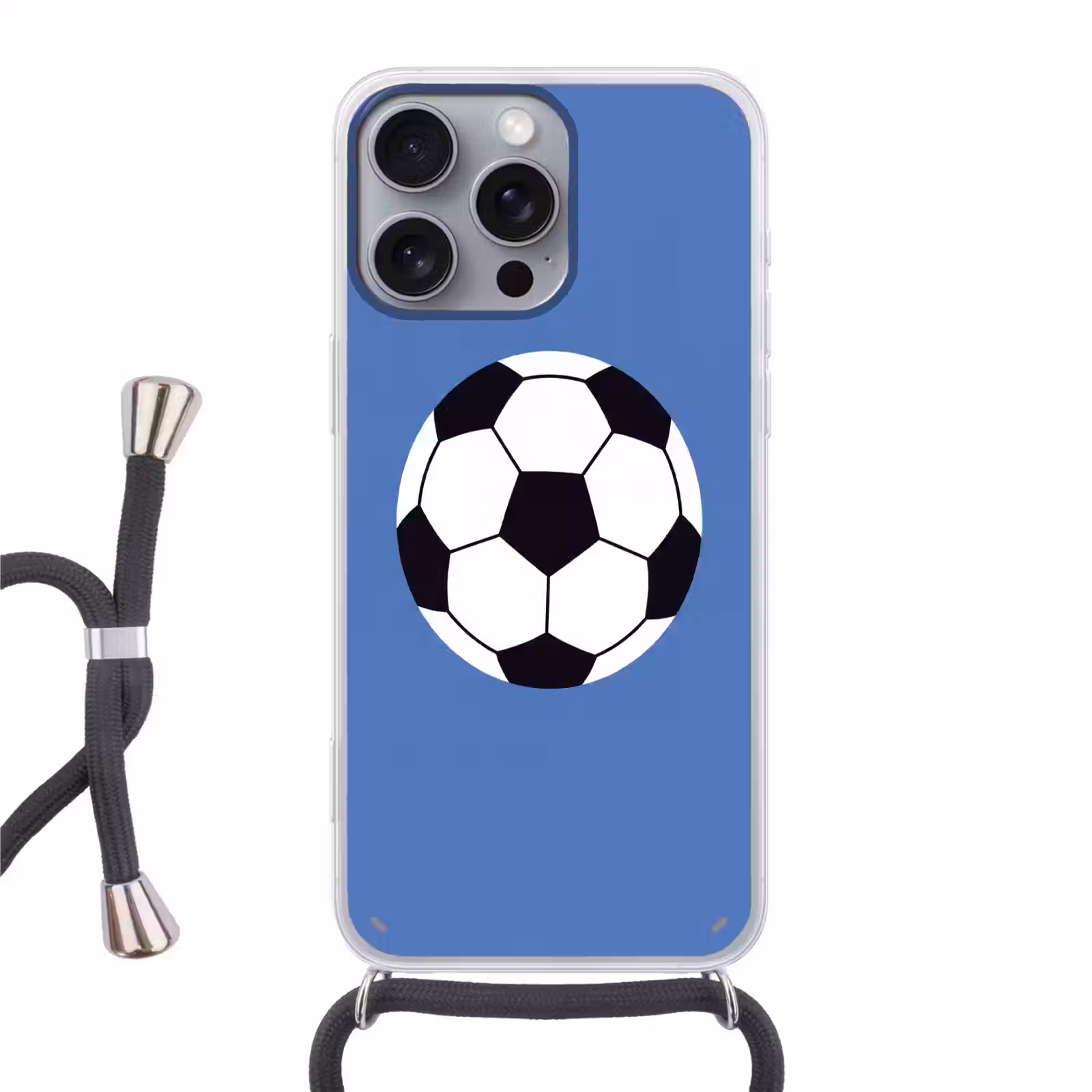 Phone case crossbody - Soccer - Black and White - Sports - Illustration - Blue — 1