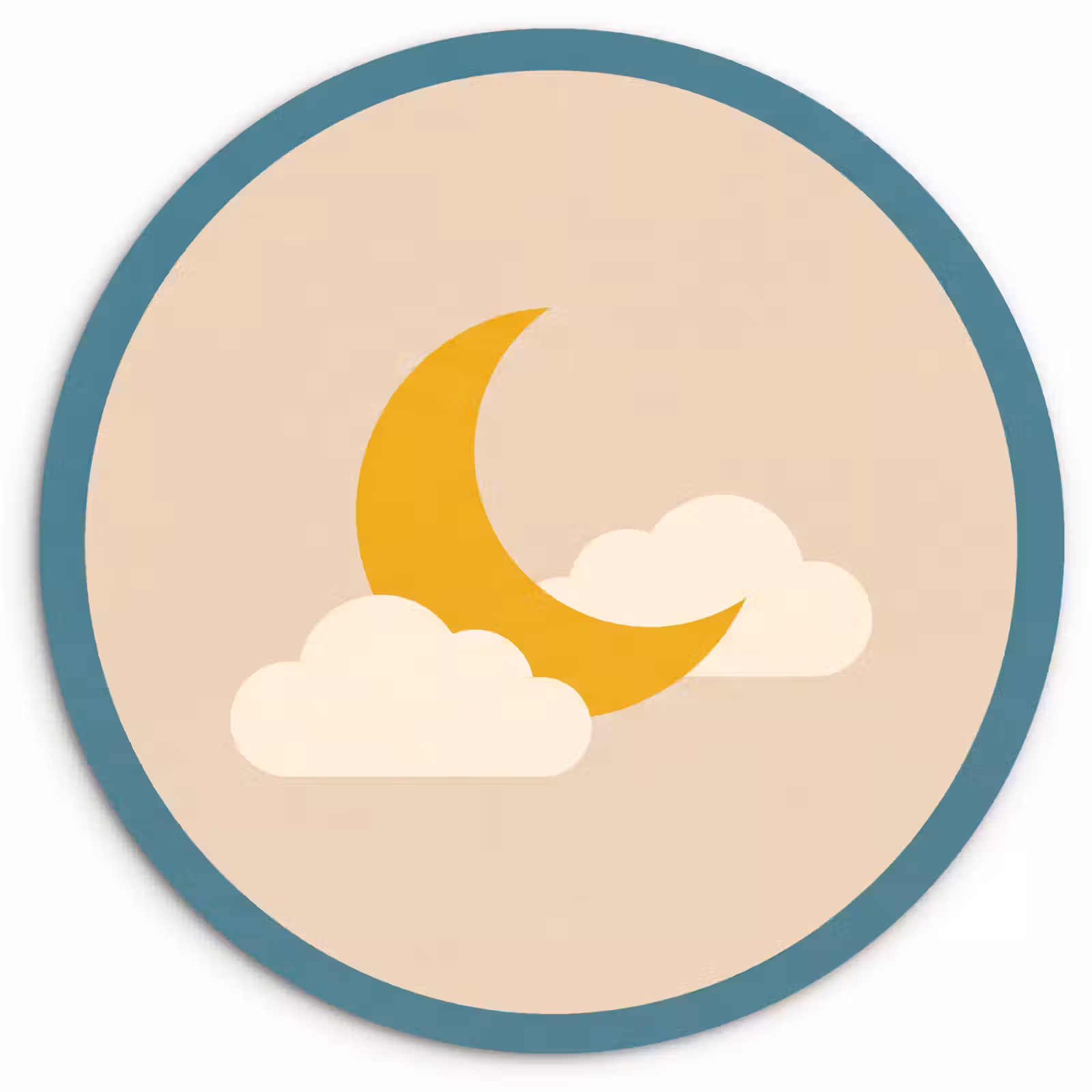 Wall circle - Glass - Moon - Clouds - Nature - Abstract - Yellow — 1