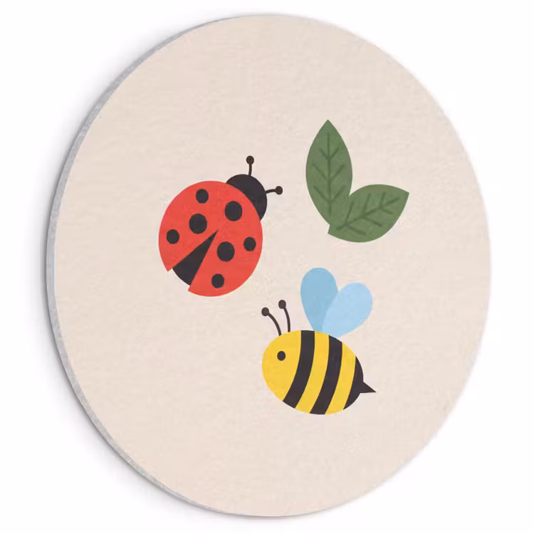 Acoustic painting round - Insect - Leaf - Nature - Playful - Illustration — 1