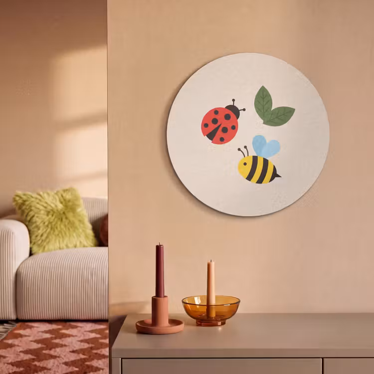 Acoustic painting round - Insect - Leaf - Nature - Playful - Illustration — 3